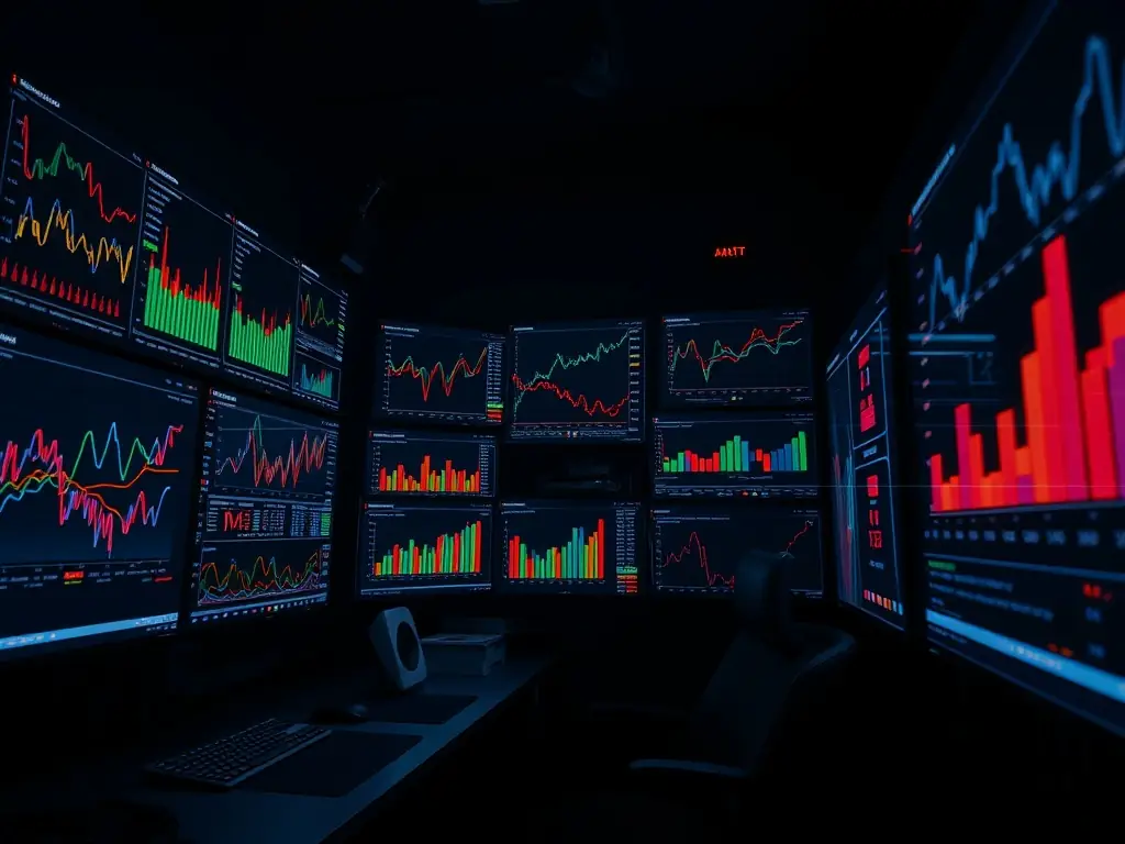 A visual representation of data analytics with graphs and charts derived from user data in a dark workspace.