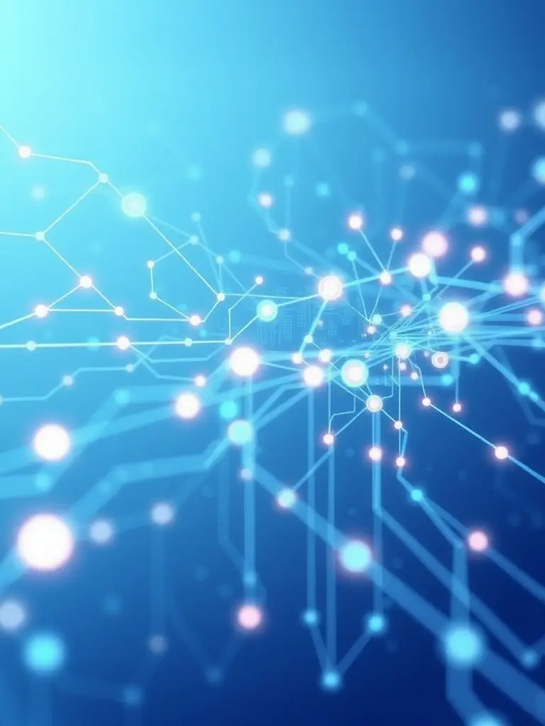 A stylized neural network visualization with flowing data streams, overlaid on a digital human silhouette, representing artificial intelligence interpreting biological signals.
